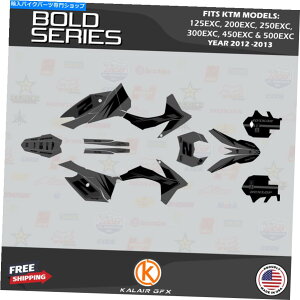 Graphics decal kit KTM 125 200 250 300 450 500EXCのグラフィックキット(2012-2013)Bold-Smoke Graphics Kit for KTM 125 200 250 300 450 500EXC (2012-2013) Bold-Smoke