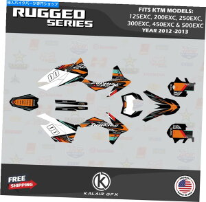 Graphics decal kit KTM 125 200 250 300 450 500EXC(2012-2013)頑丈なオレンジのグラフィックキット Graphics Kit for KTM 125 200 250 300 450 500EXC (2012-2013) Rugged-Orange