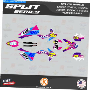 Graphics decal kit KTM 125 200 250 300 450 500EXCi2012-2013jSplit-Pink̃OtBbNLbg Graphics Kit for KTM 125 200 250 300 450 500EXC (2012-2013) Split-Pink