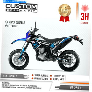 Graphics decal kit ���}�nWR250X WR 250 R 2007-2021�f�J�[���X�e�b�J�[�t���L�b�g�̃J�X�^���O���t�B�b�N�X Custom Graphics for Yamaha WR250X WR 250 R 2007 - 2021 Decals Stickers Full Kit