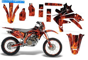Graphics decal kit �z���_CRF450X�f�J�[���O���t�B�b�N�X�L�b�g�_�[�g�o�C�N���b�v�X�e�b�J�[05-15�t���[���i�`������ Honda CRF450X Decal Graphics Kit Dirt Bike Wrap Sticker 05-15 Flames Natural�y���s�A���i�z