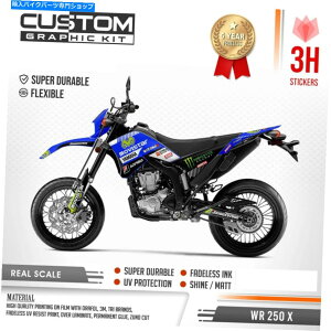 Graphics decal kit ���}�nWR250X WR 250 R 2007-2021�f�J�[���X�e�b�J�[�t���L�b�g�̃J�X�^���O���t�B�b�N�X Custom Graphics for Yamaha WR250X WR 250 R 2007 - 2021 Decals Stickers Full Kit