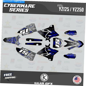 Graphics decal kit }nYZ 125 250̃OtBbNLbgi2015-2020jYZ125 YZ250TCo[EFAu[Vtg Graphics Kit for Yamaha YZ 125 250 (2015-2020) YZ125 YZ250 Cyberware-Blue Shift