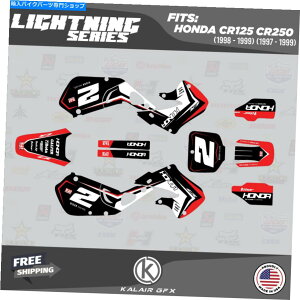 Graphics decal kit z_CR125̃OtBbNLbgi1998-1999jCR250i1997-1999jLightning-Red Graphics Kit for HONDA CR125 (1998-1999) & CR250 (1997-1999) Lightning- Red