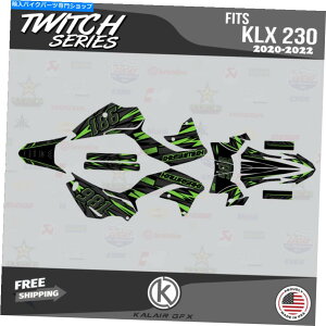 Graphics decal kit ̃OtBbNLbgKLX230 2020-2022 Twitch -Green Graphics Kit for KAWASAKI KLX230 2020-2022 Twitch - Green