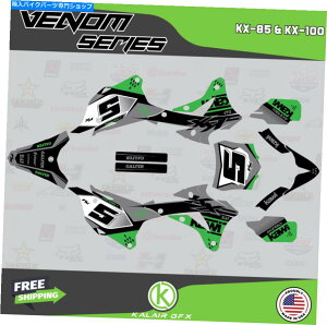 Graphics decal kit KX85 KX100̃OtBbNLbgi2014-2021jKX 85 KX 100 Venom -Green Graphics Kit for Kawasaki KX85 KX100 (2014-2021) KX 85 KX 100 Venom - Green