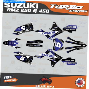 Graphics decal kit �X�Y�L�̃O���t�B�b�N�f�J�[���L�b�gRMZ450�i2018-23�jRMZ250�i2019-23�jTurbo Series-Blue Graphics Decal Kit For Suzuki RMZ450(2018-23) RMZ250 (2019-23) Turbo Series-Blue�y���s�A���i�z