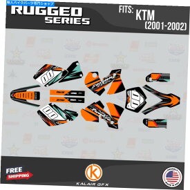 Graphics decal kit KTM SX SXFのグラフィックキット125 250 380 520 525（2001-2002）頑丈なシリーズオレンジ Graphics Kit for KTM SX SXF 125 250 380 520 525 (2001-2002) Rugged Series-Orange