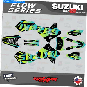 Graphics decal kit �X�Y�LDRZ400 SM S E�i���ׂĂ̔N�j�t���[�V���[�Y�̃O���t�B�b�N�L�b�g-LIME Graphics kit for Suzuki DRZ400 SM S E (All years) Flow Series - Lime�y���s�A���i�z