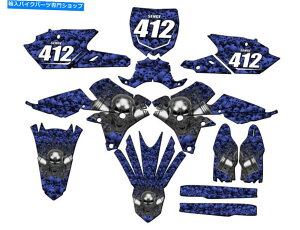 Graphics decal kit 2014-2018 YZ 250 F 4�X�g���[�N���̃M�A�w�b�h�u���[�Z���Q�O���t�B�b�N�X�p�e�B�u... 2014-2018 YZ 250 F 4-STROKE FLAMING GEARHEAD Blue Senge Graphics Kit Compatib...�y���s�A���i�z