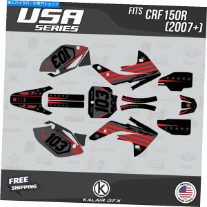 Graphics decal kit �z���_CRF150R�̃O���t�B�b�N�L�b�g�i2007-2023�jCRF 150R USA�V���[�Y-Red Shift Graphics Kit for Honda CRF150R (2007-2023) CRF 150R Usa Series - Red Shift�y���s�A���i�z