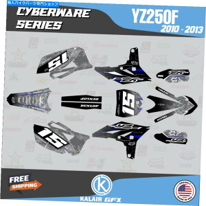 Graphics decal kit }nYZ250F̃OtBbNLbgi2010-2013jTCo[EFAV[Yu[ Graphics Kit for YAMAHA YZ250F (2010-2013) Cyberware Series Blue