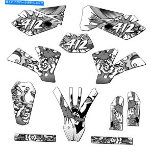 Graphics decal kit 2004 Exc Zany White Senge Graphics Kit KTMと互換性 2004 EXC ZANY White Senge Graphics Kit Compatible with KTM