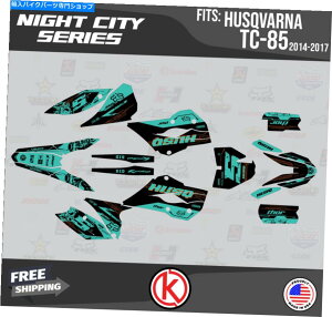 Graphics decal kit Husqvarna TC85 2014 2015 2016 2017 Night-City Teal�̃O���t�B�b�N�L�b�g Graphics Kit for Husqvarna TC85 2014 2015 2016 2017 Night-City Teal