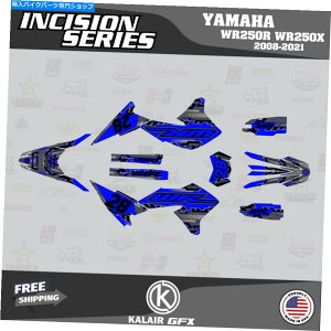 Graphics decal kit ���}�nWR250X WR250R�̃O���t�B�b�N�L�b�g�i2008-2021�j�؊J�u���[�V�t�g Graphics Kit for YAMAHA WR250X WR250R (2008-2021) INCISION-blue-shift