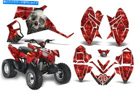 Graphics decal kit ATVデカールグラフィックキットクアッドラップポラリスアウトロー90 110オール年骨赤 ATV Decal Graphic Kit Quad Wrap For Polaris Outlaw 90 110 All Years BONES RED