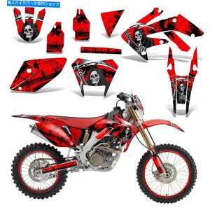 Graphics decal kit �z���_CRF250X�_�[�g�o�C�N�O���t�B�b�N�L�b�g�f�J�[�����b�v�f�R���X�e�b�J�[2004-2016 Reap Red Honda CRF250X Dirt Bike Graphics Kit Decal Wrap Deco Stickers 2004-2016 REAP RED�y���s�A���i�z