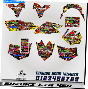 Graphics decal kit �X�Y�LLTR450�O���t�B�b�N�X�X�e�b�J�[�f�J�[���L�b�g Suzuki LTR450 graphics stickers decals kit�y���s�A���i�z