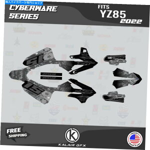 Graphics decal kit }nYZ85p̃OtBbNLbgi2022-2023jYZ 85TCo[EFAX[N Graphics Kit for Yamaha YZ85 (2022-2023) YZ 85 Cyberware-Smoke