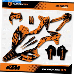 Graphics decal kit ブラックオレンジ6泊グラフィックスキットはKTM 13-16 Exc Exc/F XCW 125 250 300 450に適合します Black Orange 6 Nights Graphics Kit fits KTM 13-16 EXC EXC/F XCW 125 250 300 450