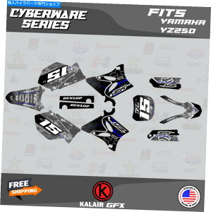 Graphics decal kit }nYZ250 YZ125̃OtBbNLbgi2002-2014jYZ 250 YZ 125TCo[EFAu[ Graphics Kit for Yamaha YZ250 YZ125 (2002-2014) YZ 250 YZ 125 Cyberware-Blue
