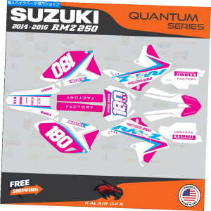 Graphics decal kit �X�Y�LRMZ250 RMZ 250 2014 2015 2016 Quantum Series-Wht PNK Cyn�p�̃O���t�B�b�N�L�b�g Graphics Kit For Suzuki RMZ250 RMZ 250 2014 2015 2016 Quantum Series-Wht Pnk Cyn�y���s�A���i�z