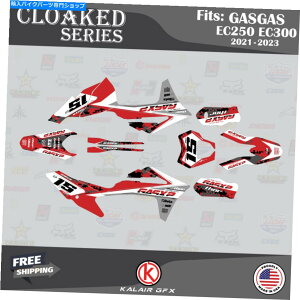 Graphics decal kit Gasgas EC250 EC300 2021 2022 2023 Cloaked�V���[�Y�p�̃O���t�B�b�N�L�b�g-Red Graphics Kit for GasGas EC250 EC300 2021 2022 2023 Cloaked Series - Red�y���s�A���i�z