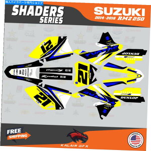 Graphics decal kit �X�Y�L�̃O���t�B�b�N�L�b�gRMZ250 RMZ 250 2014 2015 2016�V�F�[�_�[�V���[�Y-Yel Blue Graphics Kit For Suzuki RMZ250 RMZ 250 2014 2015 2016 Shaders Series - Yel Blue�y���s�A���i�z