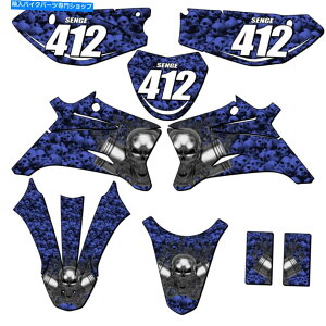 Graphics decal kit 2008-2022 TTR 110 Flaming Gearhead Blue Senge Graphics KitYA ... 2008-2022 TTR 110 FLAMING GEARHEAD Blue Senge Graphics Kit Compatible with Ya...