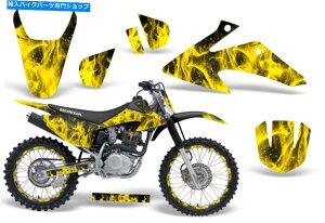Graphics decal kit Honda CRF230F CRF150FfJ[OtBbNLbg_[goCNXebJ[bv08-14 FlamesYel Honda CRF230F CRF150F Decal Graphic Kit Dirt Bike Sticker Wrap 08-14 Flames YEL