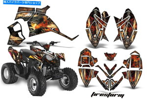 Graphics decal kit ATVfJ[OtBbNLbgNAbhbv|XAEg[90 110I[Nԃt@CAXg[K ATV Decal Graphic Kit Quad Wrap For Polaris Outlaw 90 110 All Years FIRESTORM K
