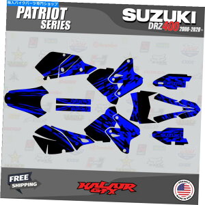 Graphics decal kit �X�Y�LDRZ400 SM S E�i���ׂĂ̔N�j�p�g���I�b�g�V���[�Y�p�̃O���t�B�b�N�L�b�g-Blue Graphics kit for Suzuki DRZ400 SM S E (All years) Patriot Series - Blue�y���s�A���i�z