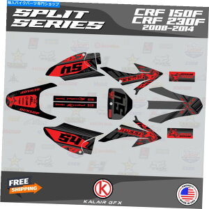 Graphics decal kit �z���_CRF150F CRF230F�̃O���t�B�b�N�L�b�g�i2008-2014�j�X�v���b�g�V���[�Y - �ԃV�t�g Graphics Kit for HONDA CRF150F CRF230F (2008-2014) Split Series- Red Shift�y���s�A���i�z