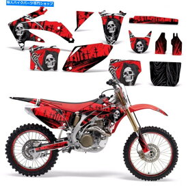 Graphics decal kit デカールグラフィックキットホンダCRF 450 Rダートバイクステッカー背景05-08 REAP RED Decal Graphic Kit Honda CRF 450 R Dirt Bike Sticker Backgrounds 05-08 REAP RED