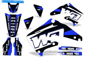 Graphics decal kit �z���_CRF450R�f�J�[���O���t�B�b�N�X�L�b�g�_�[�g�o�C�N���b�v�X�e�b�J�[CRF450 02-04 WD�u���[ Honda CRF450R Decal Graphics Kit Dirt Bike Wrap Sticker CRF450 02-04 WD Blue