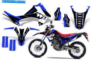 Graphics decal kit �z���_CRF 250L 250M�f�J�[���O���t�B�b�N�L�b�g�_�[�g�o�C�N���b�v�X�e�b�J�[13-16 WD�u���[ Honda CRF 250L 250M Decal Graphics Kit Dirt Bike Wrap Stickers 13-16 WD Blue