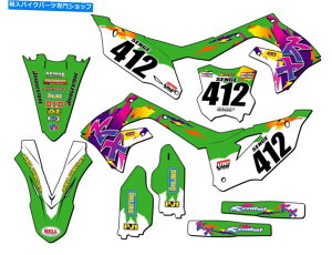 Graphics decal kit 2022 KX 450 SR Throwback Green Senge Graphics KitƐƌ݊ 2022 KX 450 SR THROWBACK Green Senge Graphics Kit Compatible with Kawasaki