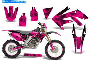 Graphics decal kit �z���_CRF250X�_�[�g�o�C�N�O���t�B�b�N�L�b�g�f�J�[�����b�v�f�R���X�e�b�J�[04-16�t���[���s���N Honda CRF250X Dirt Bike Graphics Kit Decal Wrap Deco Stickers 04-16 Flames Pink�y���s�A���i�z