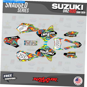 Graphics decal kit �X�Y�LDRZ400 SM S E�i���ׂĂ̔N�j�X�i�b�O�V���[�Y�̃O���t�B�b�N�L�b�g-Krazy Graphics kit for Suzuki DRZ400 SM S E (All years) Snagged Series - Krazy
