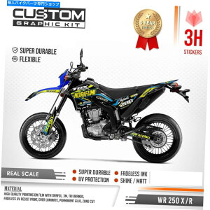 Graphics decal kit ���}�nWR250X WR 250 R 2007-2021�f�J�[���X�e�b�J�[�t���L�b�g�̃J�X�^���O���t�B�b�N�X Custom Graphics for Yamaha WR250X WR 250 R 2007 - 2021 Decals Stickers Full Kit