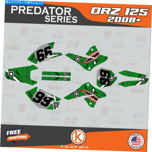 Graphics decal kit �X�Y�LDRZ125�̃O���t�B�b�N�X�f�J�[���L�b�g�i2008-2023�jDRZ 125 PREDATOR�V���[�Y-Green Graphics Decal Kit For Suzuki DRZ125 (2008-2023) DRZ 125 Predator Series- Green�y���s�A���i�z