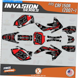 Graphics decal kit Honda CRF150R�̃O���t�B�b�N�L�b�g�i2007-2023�jCRF 150R Invasion�V���[�Y-Red Shift Graphics Kit for Honda CRF150R (2007-2023) CRF 150R Invasion Series - Red Shift�y���s�A���i�z