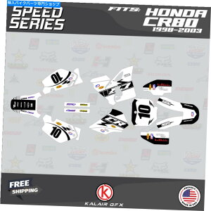 Graphics decal kit �z���_CR80�̃O���t�B�b�N�L�b�g�i1998-2003�jCR 80 Speed -White Graphics Kit for Honda CR80 (1998-2003) CR 80 Speed -White�y���s�A���i�z