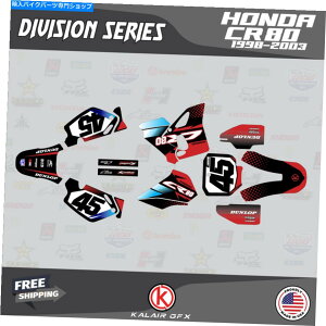 Graphics decal kit �z���_CR 80�̃O���t�B�b�N�L�b�g1998-2003 CR80 Division-Red Graphics Kit for Honda CR 80 1998-2003 CR80 DIVISION-Red�y���s�A���i�z