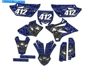 Graphics decal kit 2015-2018 YZ 85 Flaming Gearhead Blue Senge Graphics Kit Yamaha�ƌ݊��� 2015-2018 YZ 85 FLAMING GEARHEAD Blue Senge Graphics Kit Compatible with Yamaha�y���s�A���i�z