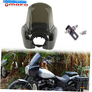 Graphics decal kitFairings ABSwbhCgtFAO15 ''n[[Xg[g{uFXBB 2018-2021̃X[NtgKX ABS Headlight Fairing 15'' Smoke Windshield For Harley Street Bob FXBB 2018-2021