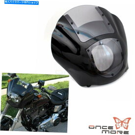Graphics decal kitFairings ハーレーダイナのためのオートバイABSクォーターヘッドライトフェアリング Motorcycle ABS Quarter Headlight Fairing W/ Clear Windshield For Harley Dyna
