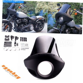 Graphics decal kitFairings ハーレーダイナツーリングのための背の高いマットブラックオートバイヘッドライトフェアリング Tall Matte Black Motorcycle Headlight Fairing For Harley Dyna Touring