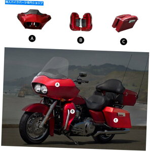 Fairings OƓ̃tFAObhThobOJE98-13[hOCĥ߂̃xebhbO Outer & Inner Fairing Red Saddlebags Cowl Lower Vented Legs For 98-13 Road Glide