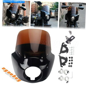 Fairings n[[FXBB FXST FXLR 2018+̂߂̃I[goCwbhCgtFAOw/NAtgKX Motorcycle Headlight Fairing w/ Clear Windshield For Harley FXBB FXST FXLR 2018+